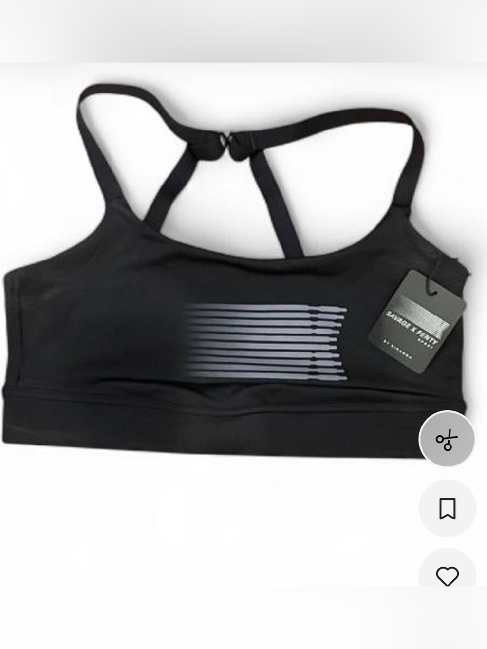 Savage X Fenty Black Racerback Sports Bra